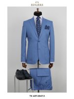 کت و شلوار یقه انگلیسی آبی