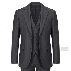 کت و شلوار طرحدار ادگرس/طوسی/ اسلیم فیت